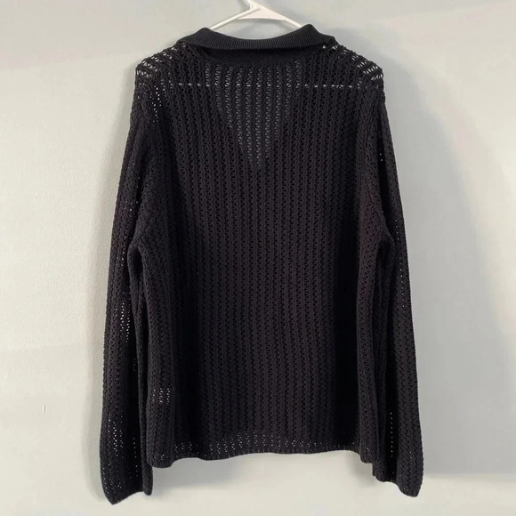 Les Copains Women Classic Loose Knit Cotton Cardigan Navy XL Italy Preppy Staple - Picture 7 of 13